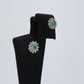 Colombian Emerald Earrings (1 pair): 0.65 ct tw Emeralds, 0.60 ct tw Diamonds, 14K White Gold