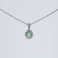 Colombian Emerald Pendant: 0.50 ct tw Emeralds, 0.65 ct tw Diamonds, 14K White Gold
