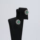 Colombian Emerald Earrings (1 pair): 0.20 ct tw Emeralds, 0.40 ct tw Diamonds, 14K White Gold