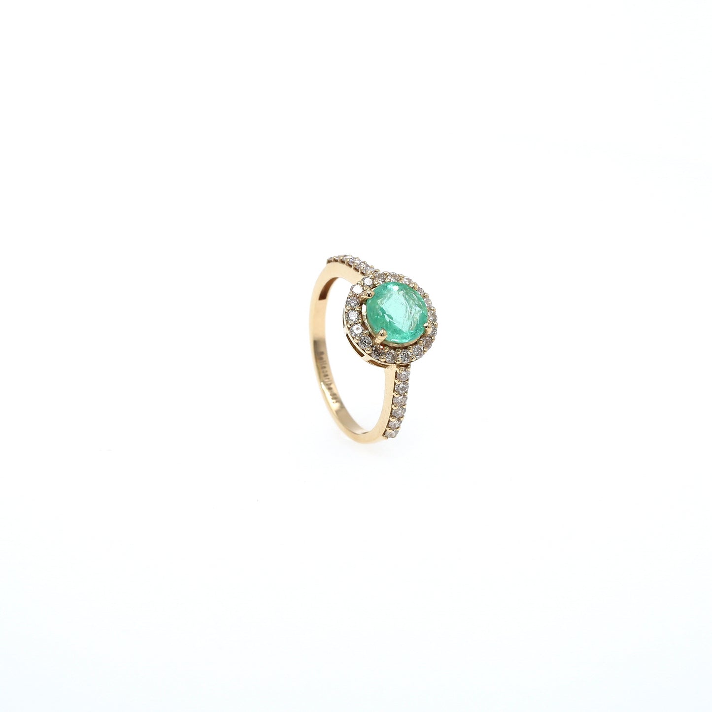 Colombian Emerald Ring: 1.33 ct tw Emeralds, 0.52 ct tw Diamonds, 14K Yellow Gold