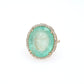 Colombian Emerald Ring: 22.66 ct tw Emeralds, 1.6 ct tw Diamonds, 14K Yellow Gold