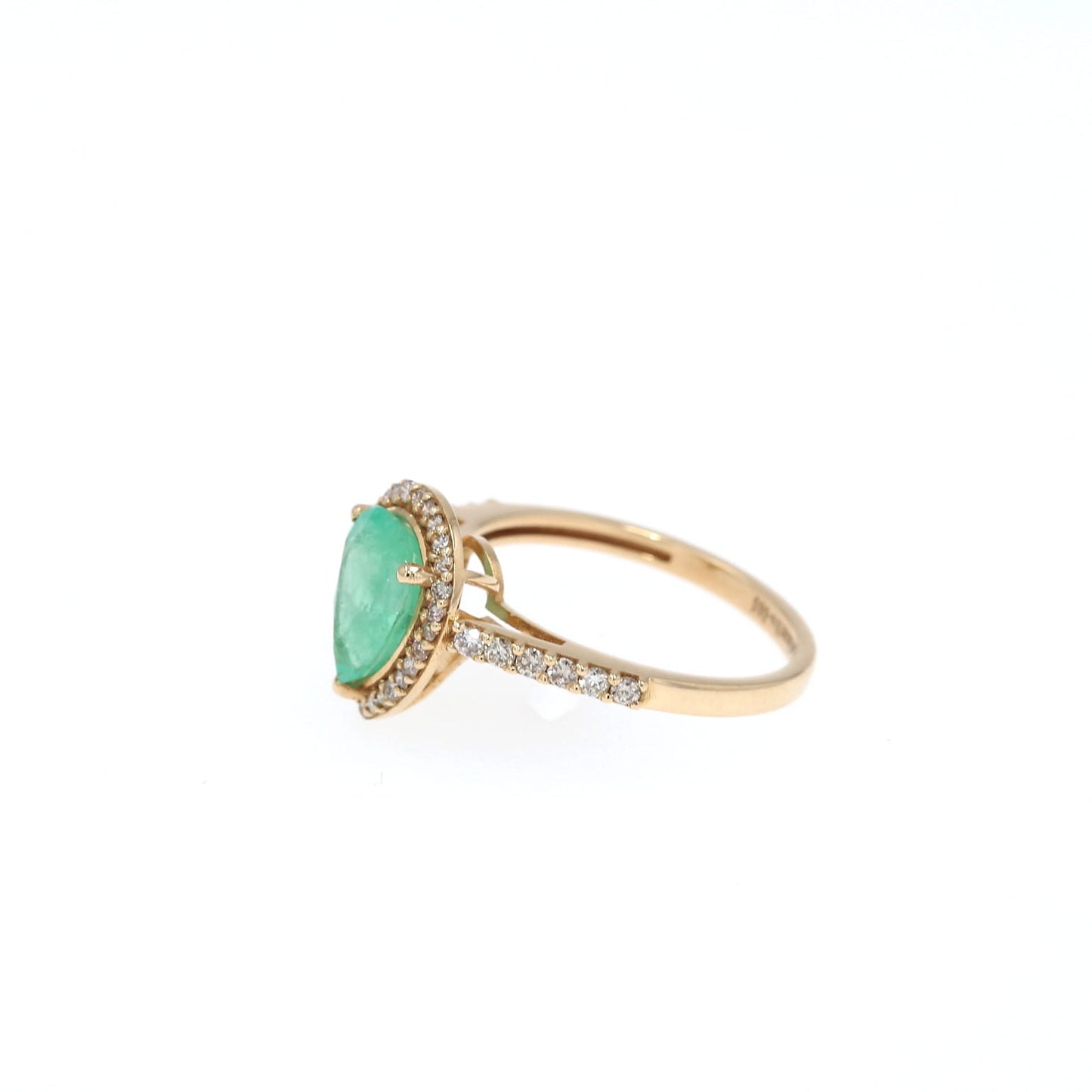 Colombian Emerald Ring: 1.9 ct tw Emeralds, 0.52 ct tw Diamonds, 14K Yellow Gold