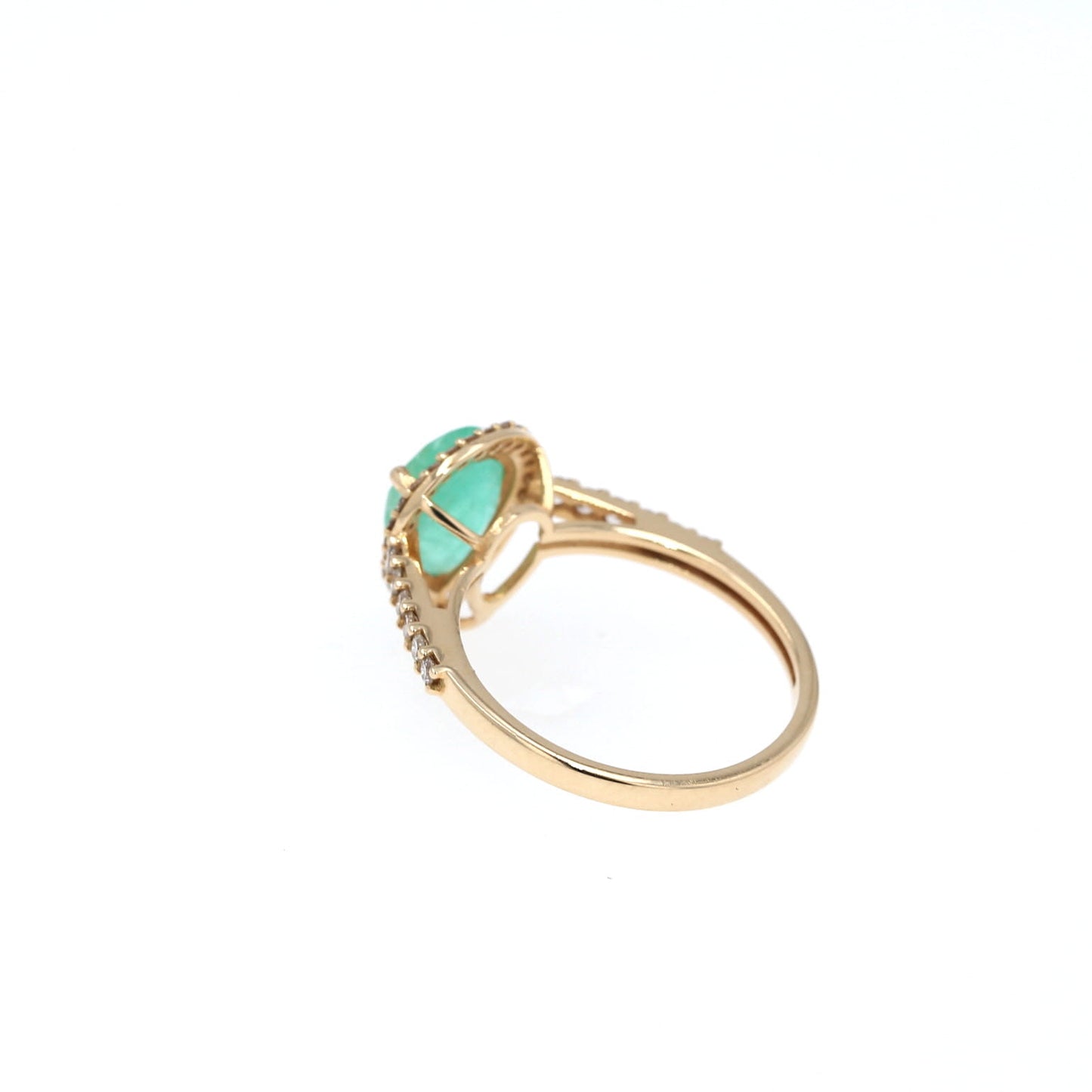 Colombian Emerald Ring: 1.9 ct tw Emeralds, 0.52 ct tw Diamonds, 14K Yellow Gold