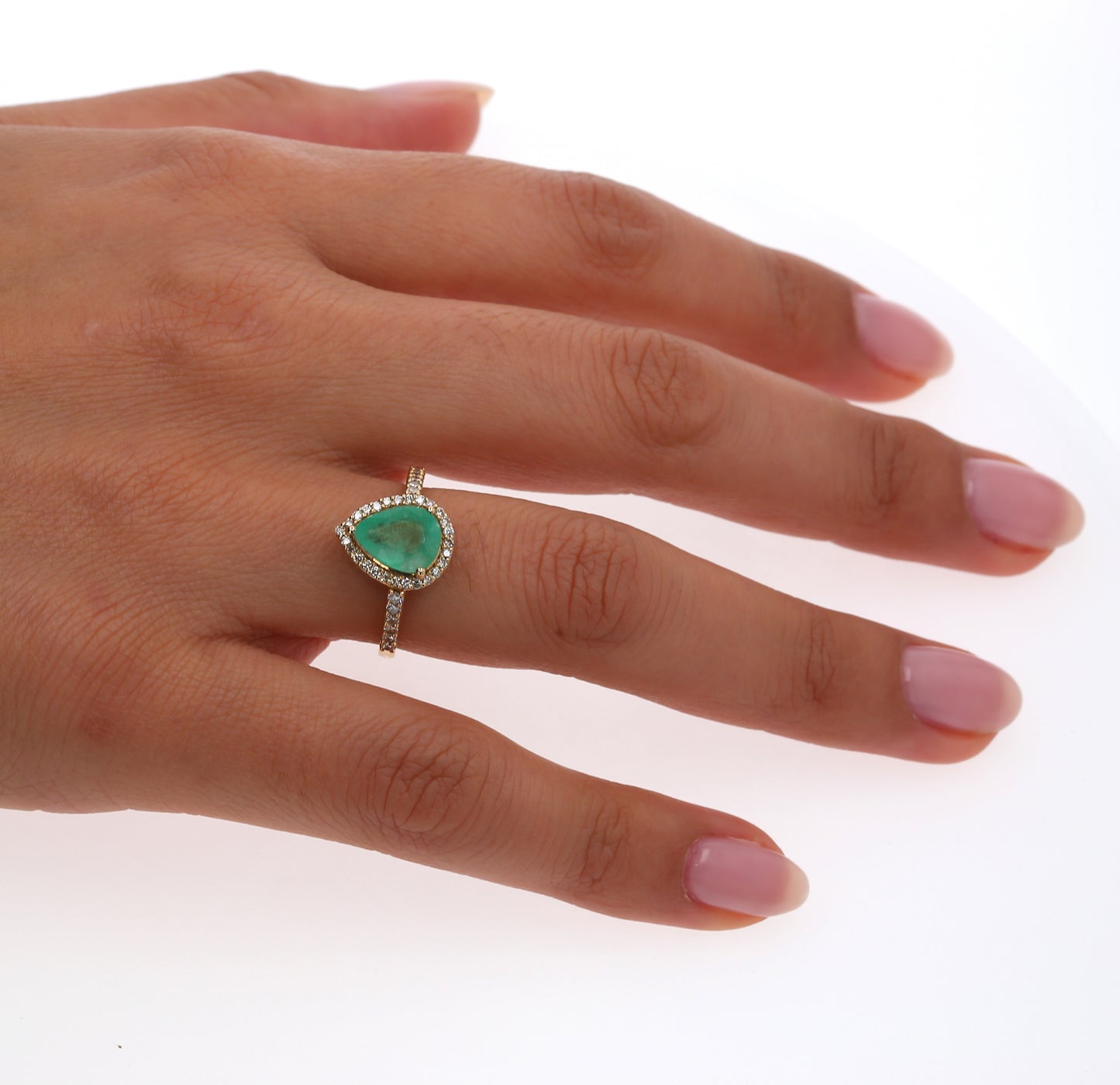 Colombian Emerald Ring: 1.9 ct tw Emeralds, 0.52 ct tw Diamonds, 14K Yellow Gold