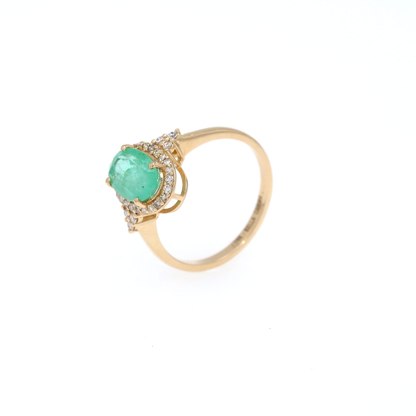 Colombian Emerald Ring: 1.8 ct tw Emeralds, 0.65 ct tw Diamonds, 14K Yellow Gold