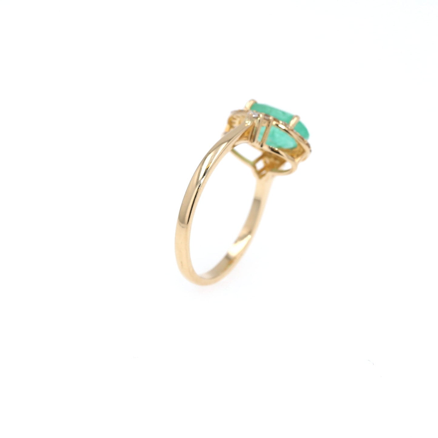 Colombian Emerald Ring: 1.8 ct tw Emeralds, 0.65 ct tw Diamonds, 14K Yellow Gold