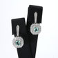 Colombian Emerald Earrings (1 pair): 1.10 ct tw Emeralds, 1.9 ct tw Diamonds, 14K White Gold