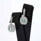 Colombian Emerald Earrings (1 pair): 1.10 ct tw Emeralds, 1.9 ct tw Diamonds, 14K White Gold