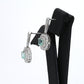 Colombian Emerald Earrings (1 pair): 1.10 ct tw Emeralds, 1.9 ct tw Diamonds, 14K White Gold