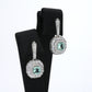 Colombian Emerald Earrings (1 pair): 1.10 ct tw Emeralds, 1.9 ct tw Diamonds, 14K White Gold