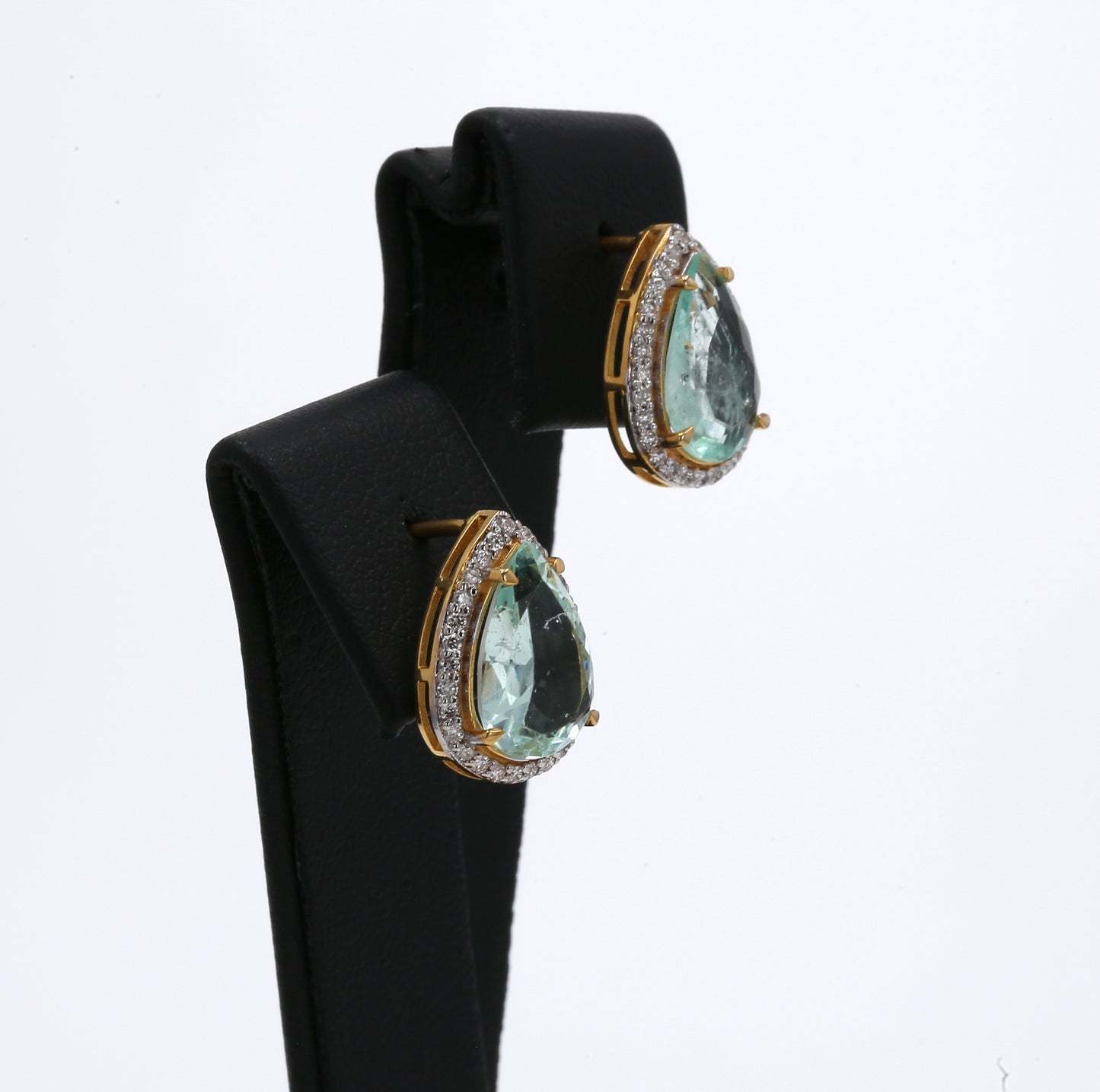 Colombian Emerald Earrings (1 pair): 3.05 ct tw Emeralds, 0.7 ct tw Diamonds, 14K White Gold