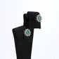 Colombian Emerald Earrings (1 pair): 0.20 ct tw Emeralds, 0.40 ct tw Diamonds, 14K White Gold