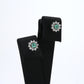 Colombian Emerald Earrings (1 pair): 0.20 ct tw Emeralds, 0.40 ct tw Diamonds, 14K White Gold