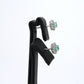 Colombian Emerald Earrings (1 pair): 0.45 ct tw Emeralds, 0.5 ct tw Diamonds, 14K White Gold