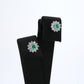 Colombian Emerald Earrings (1 pair): 0.45 ct tw Emeralds, 0.5 ct tw Diamonds, 14K White Gold