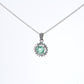 Colombian Emerald Pendant: 0.70 ct tw Emeralds, 0.40 ct tw Diamonds, 14K White Gold
