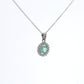 Colombian Emerald Pendant: 0.70 ct tw Emeralds, 0.40 ct tw Diamonds, 14K White Gold