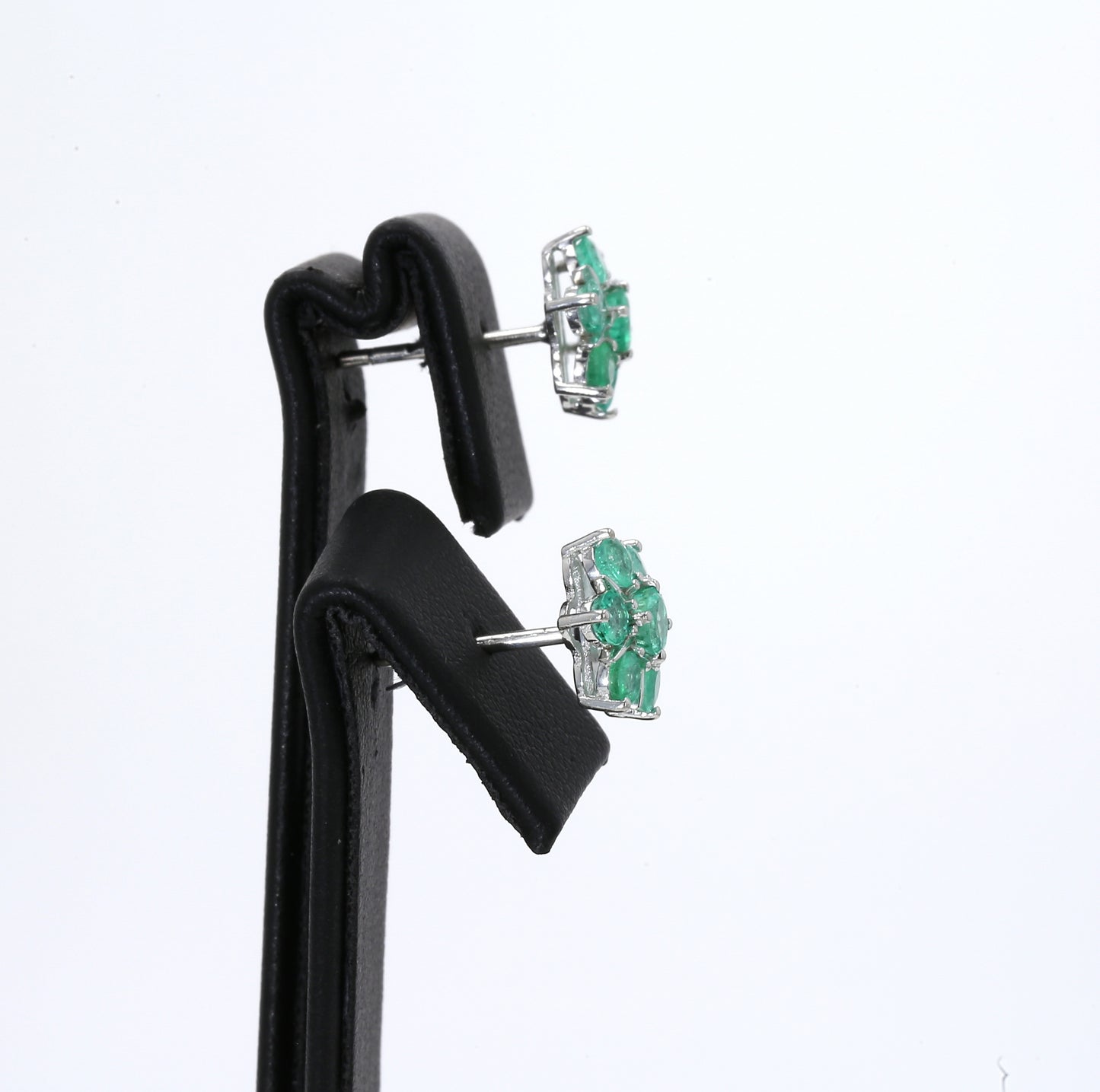 Colombian Emerald Earrings (1 pair): 1.70 ct tw Emeralds, 14K White Gold