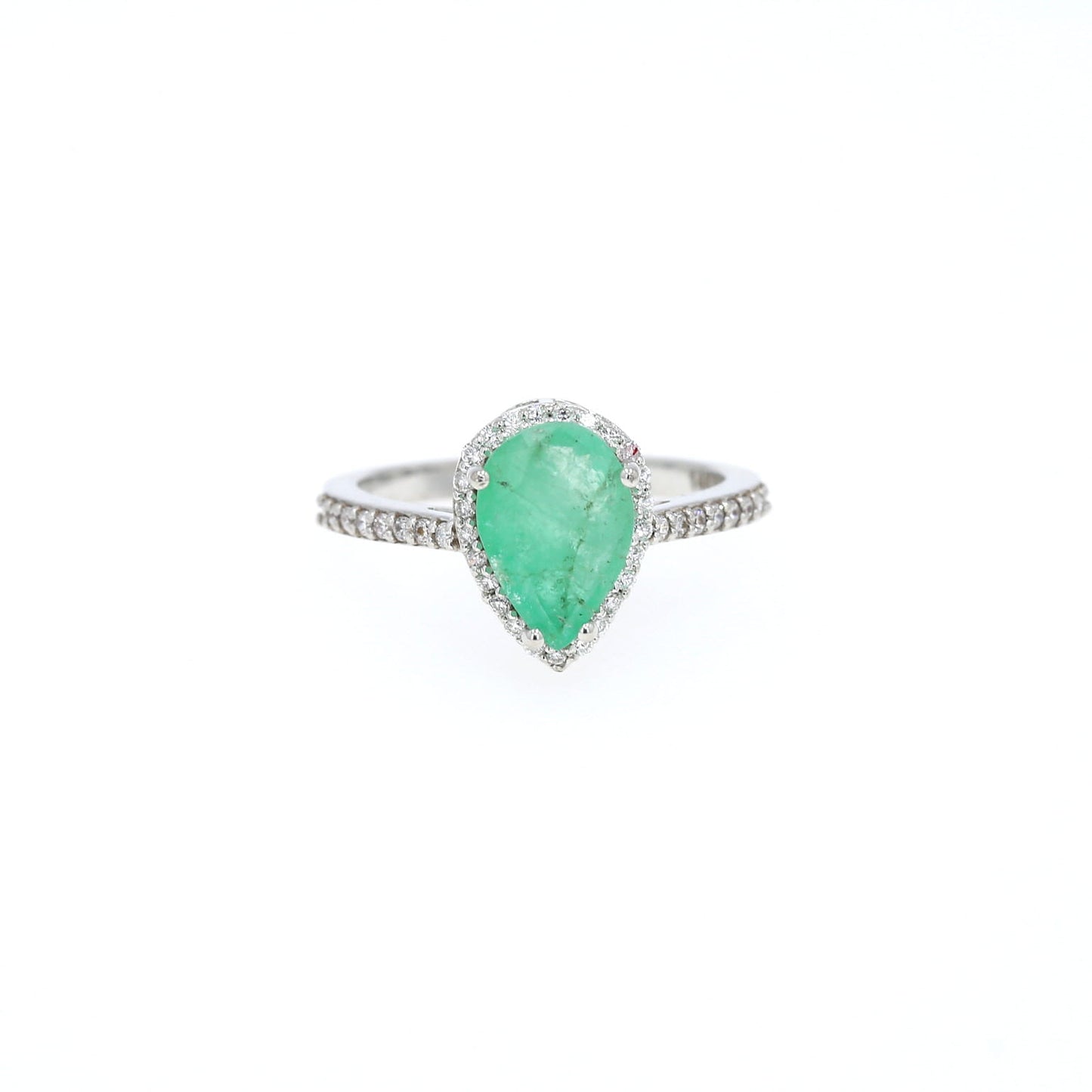 Colombian Emerald Ring: 1.85 ct tw Emeralds, 1.2 ct tw Diamonds, 14K White Gold