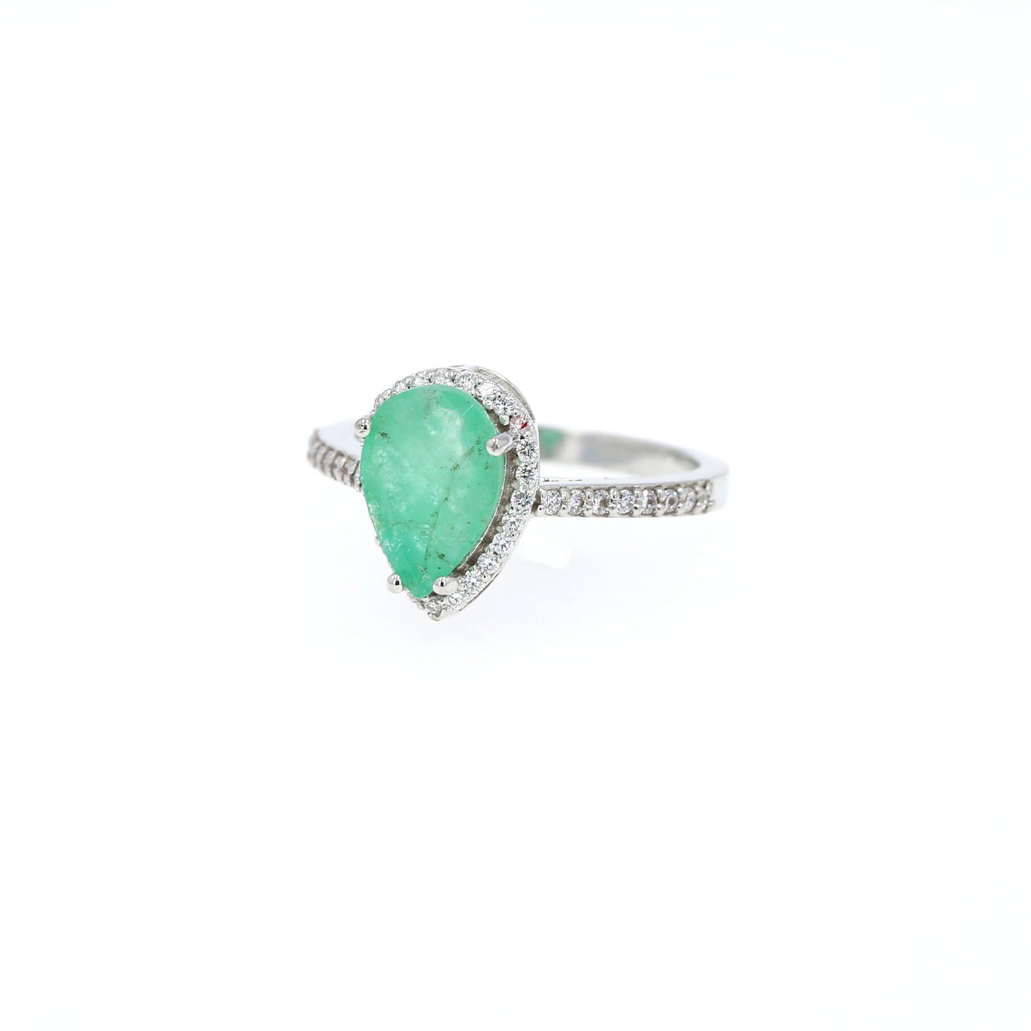 Colombian Emerald Ring: 1.85 ct tw Emeralds, 1.2 ct tw Diamonds, 14K White Gold