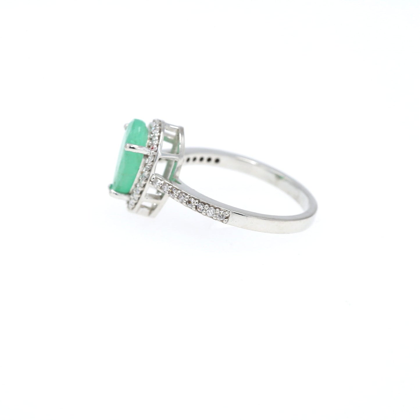 Colombian Emerald Ring: 1.85 ct tw Emeralds, 1.2 ct tw Diamonds, 14K White Gold