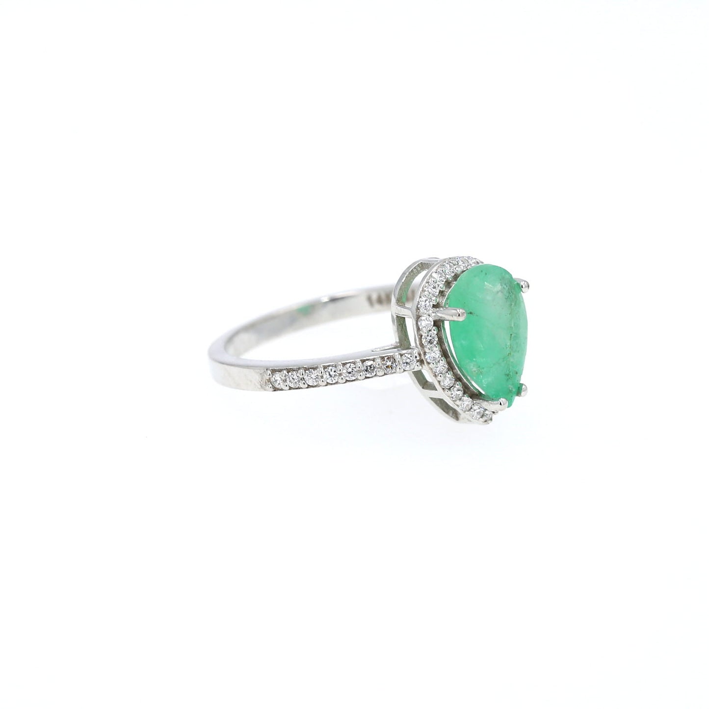 Colombian Emerald Ring: 1.85 ct tw Emeralds, 1.2 ct tw Diamonds, 14K White Gold