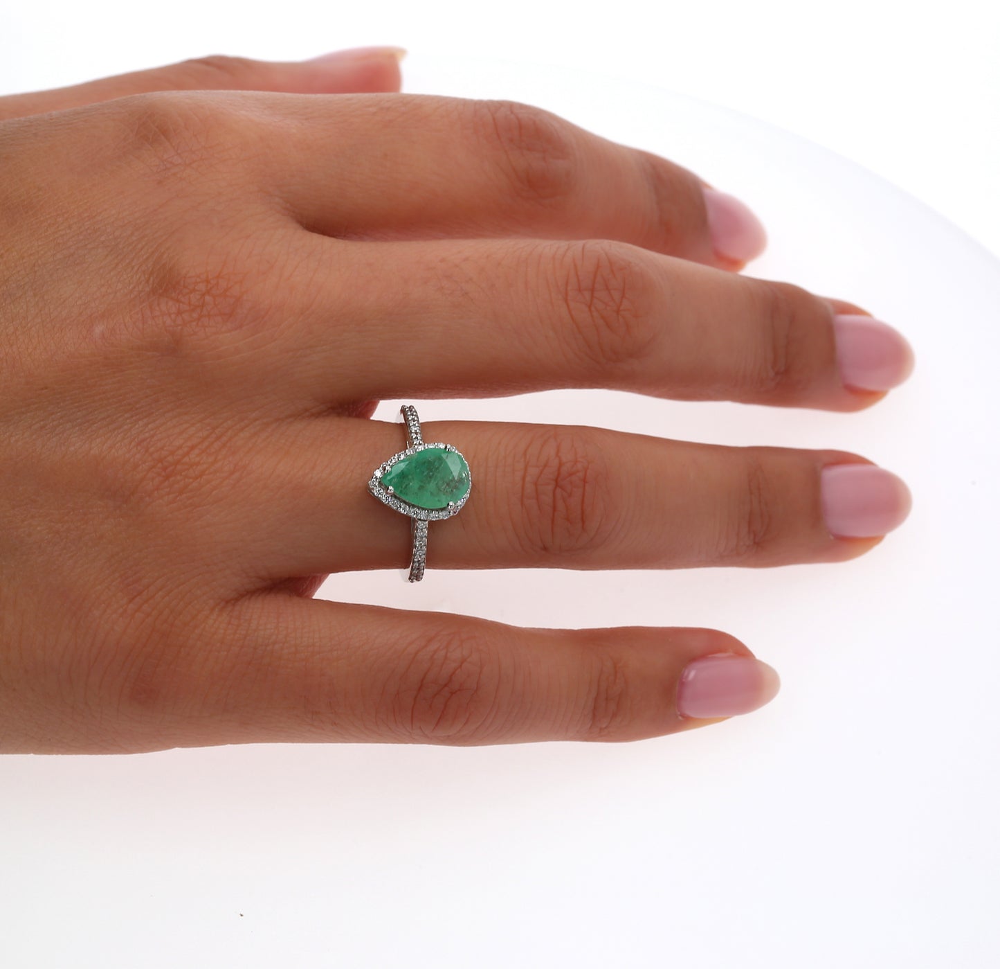 Colombian Emerald Ring: 1.85 ct tw Emeralds, 1.2 ct tw Diamonds, 14K White Gold