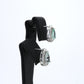 Colombian Emerald Earrings (1 pair): 1.65 ct tw Emeralds, 0.20 ct tw Diamonds, 14K White Gold