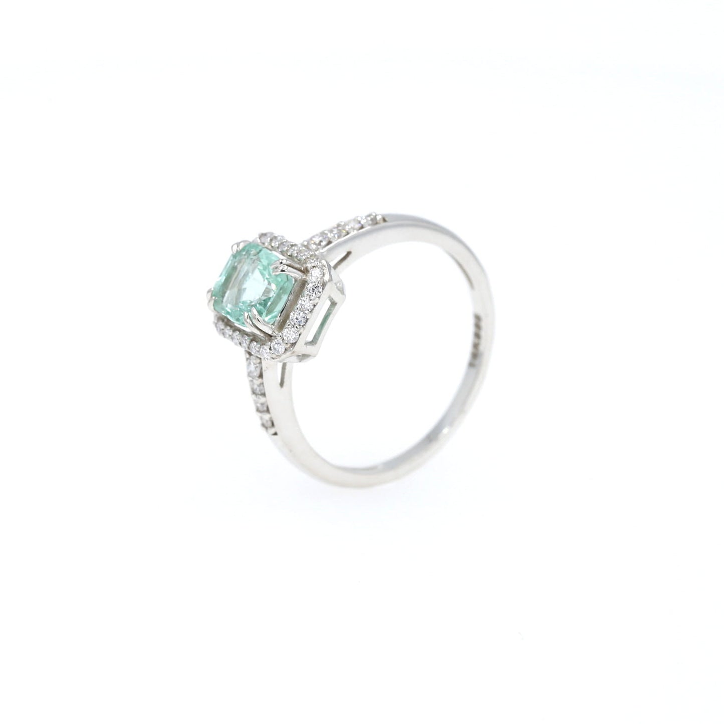 Colombian Emerald Ring: 1.05 ct tw Emeralds, 0.60 ct tw Diamonds, 14K White Gold