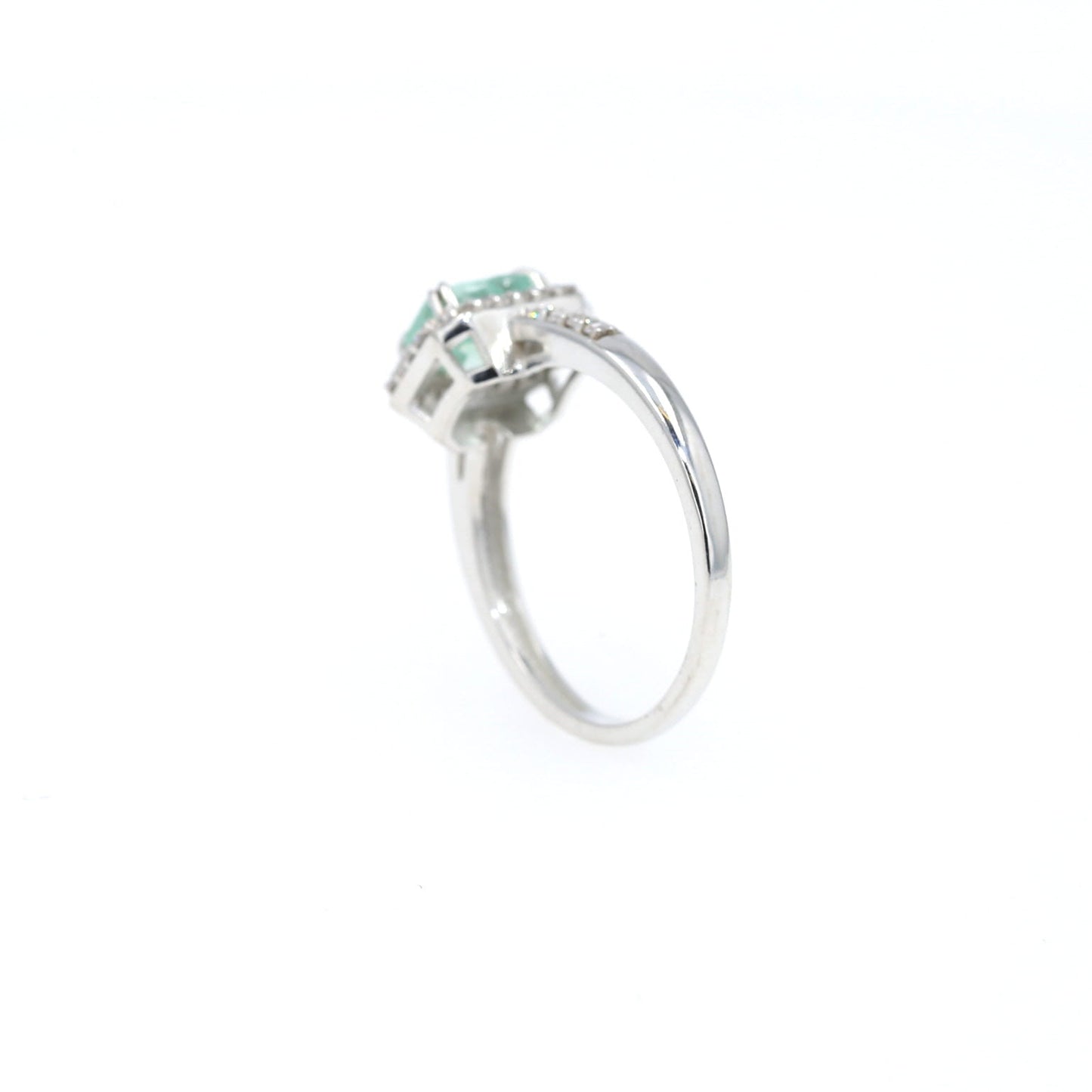 Colombian Emerald Ring: 1.05 ct tw Emeralds, 0.60 ct tw Diamonds, 14K White Gold