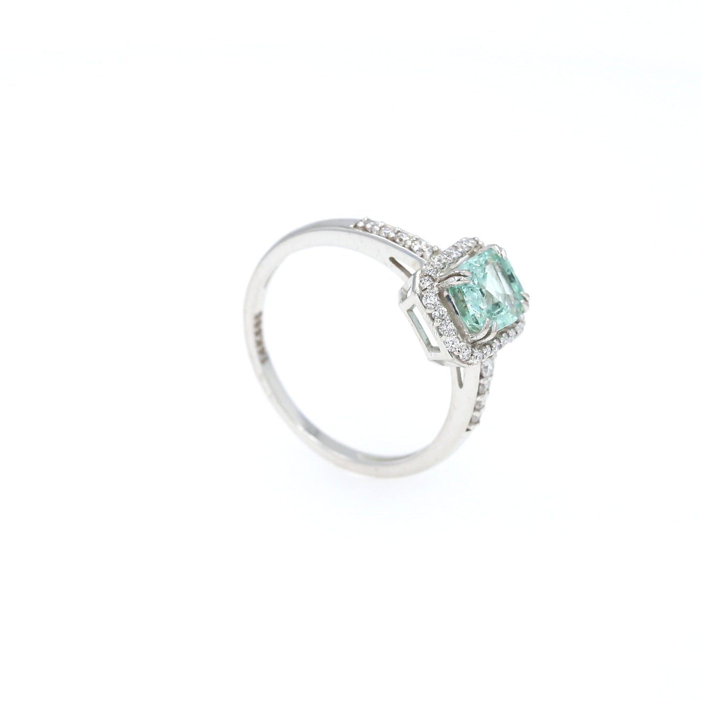 Colombian Emerald Ring: 1.05 ct tw Emeralds, 0.60 ct tw Diamonds, 14K White Gold