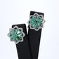 Colombian Emerald Earrings (1 pair): 4.0 ct tw Emeralds, 1.40 ct tw Diamonds, 14K White Gold