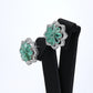Colombian Emerald Earrings (1 pair): 4.0 ct tw Emeralds, 1.40 ct tw Diamonds, 14K White Gold