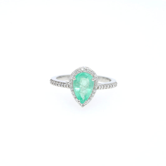 Colombian Emerald Ring: 1.85 ct tw Emeralds, 0.70ct tw Diamonds, 14K White Gold