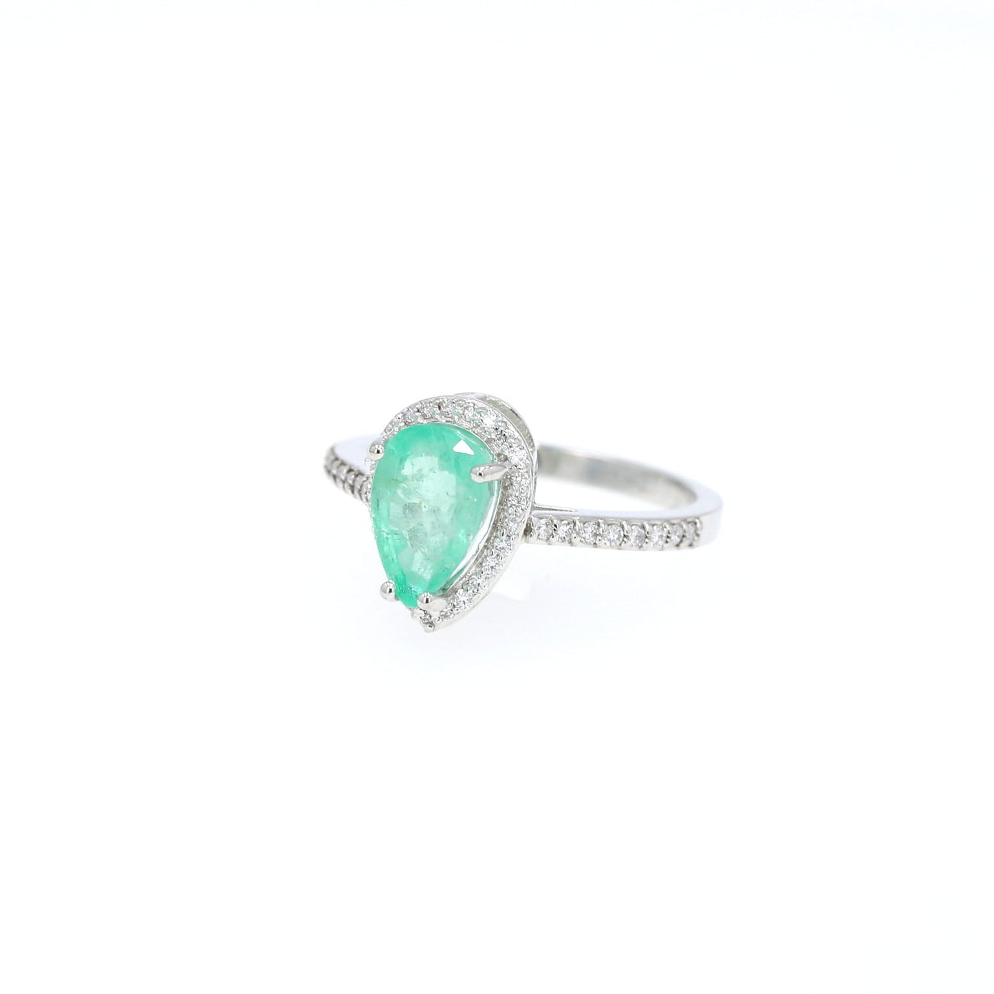 Colombian Emerald Ring: 1.85 ct tw Emeralds, 0.70ct tw Diamonds, 14K White Gold