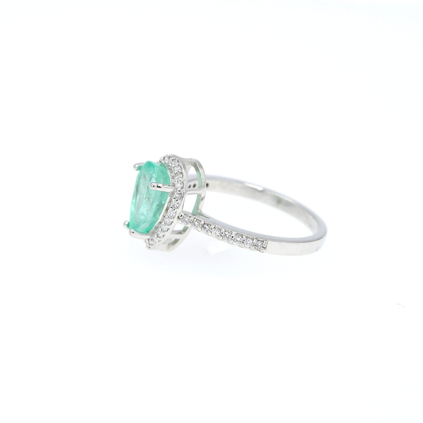 Colombian Emerald Ring: 1.85 ct tw Emeralds, 0.70ct tw Diamonds, 14K White Gold