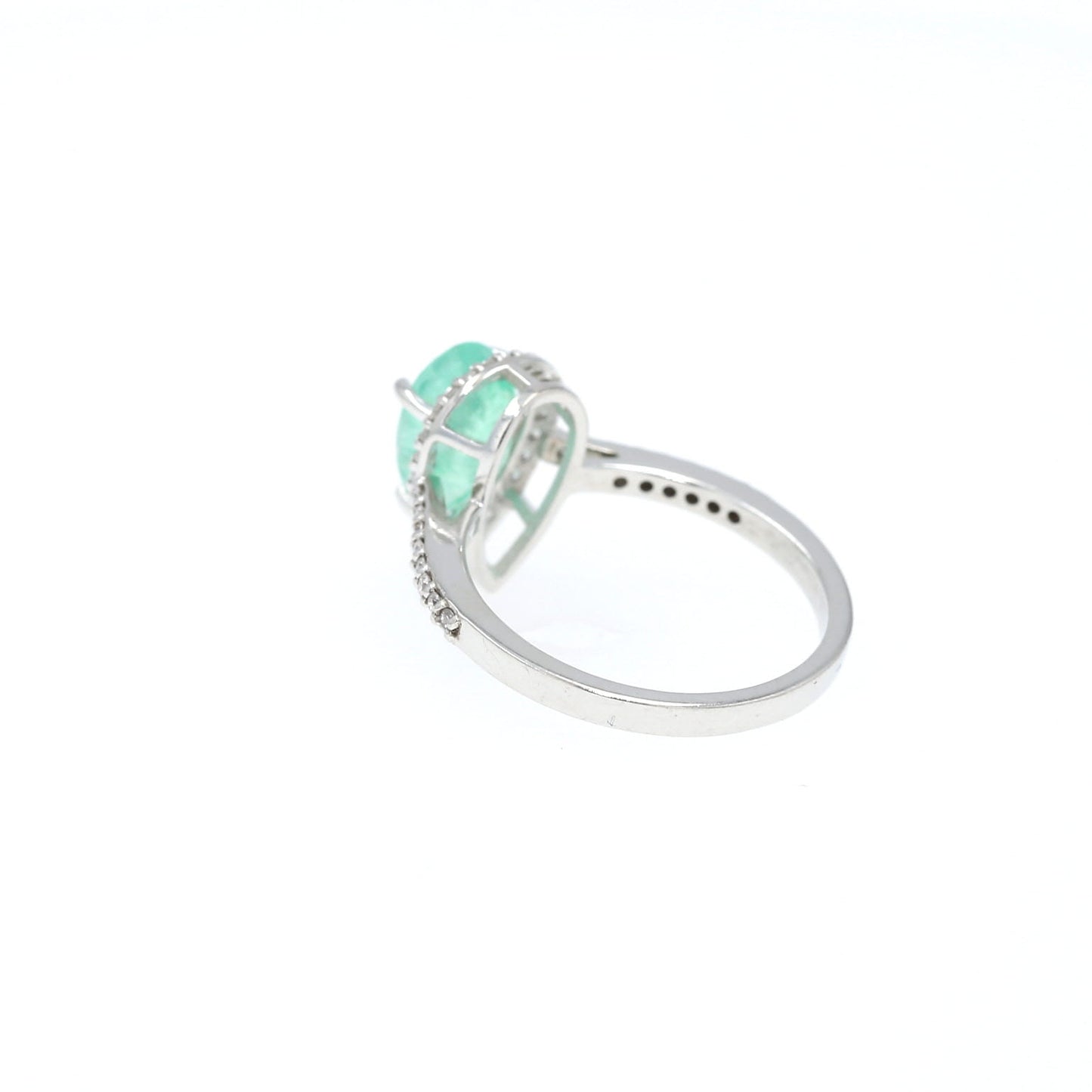 Colombian Emerald Ring: 1.85 ct tw Emeralds, 0.70ct tw Diamonds, 14K White Gold