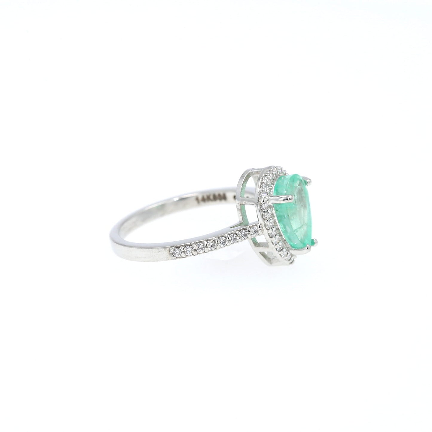 Colombian Emerald Ring: 1.85 ct tw Emeralds, 0.70ct tw Diamonds, 14K White Gold