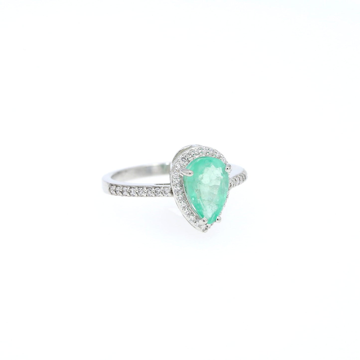 Colombian Emerald Ring: 1.85 ct tw Emeralds, 0.70ct tw Diamonds, 14K White Gold