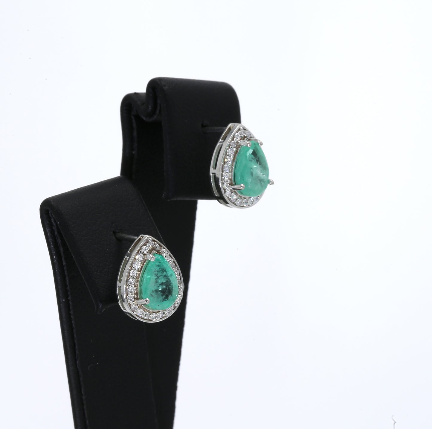 Colombian Emerald Ring: 2.10 ct tw Emeralds, 0.70 ct tw Diamonds, 14K White Gold