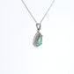 Colombian Emerald Pendant: 0.70 ct tw Emeralds, 0.70 ct tw Diamonds, 14K White Gold