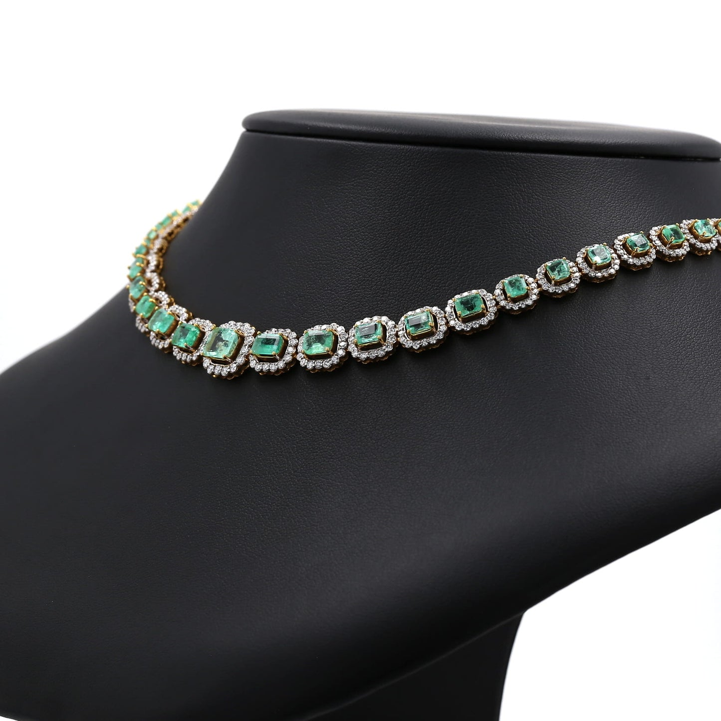 Colombian Emerald Necklace: 14.30 ct tw Emeralds, 7.35 ct tw Diamonds, 14K White Gold