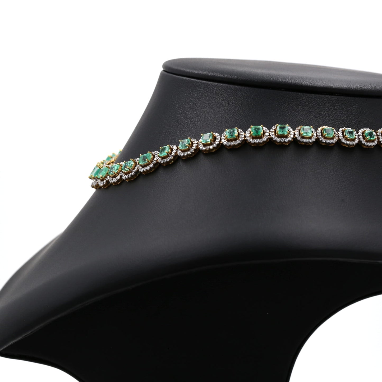 Colombian Emerald Necklace: 14.30 ct tw Emeralds, 7.35 ct tw Diamonds, 14K White Gold