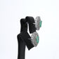 Colombian Emerald Earrings (1 pair): 0.95 ct tw Emeralds, 1.30 ct tw Diamonds, 14K White Gold