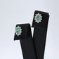 Colombian Emerald Earrings (1 pair): 0.9 ct tw Emeralds, 0.6 ct tw Diamonds, 14K White Gold
