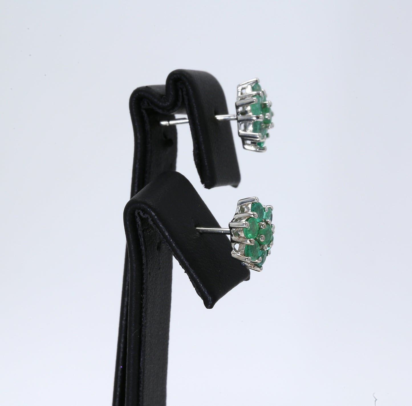 Colombian Emerald Earrings (1 pair): 2.10 ct tw Emeralds, 14K White Gold