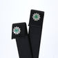 Colombian Emerald Earrings (1 pair): 0.65 ct tw Emeralds, 0.60 ct tw Diamonds, 14K White Gold