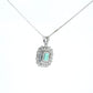 Colombian Emerald Pendant: 1.05 ct tw Emeralds, 0.90 ct tw Diamonds, 14K White Gold