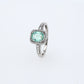 Colombian Emerald Ring: 1.05 ct tw Emeralds, 0.35 ct tw Diamonds, 14K White Gold