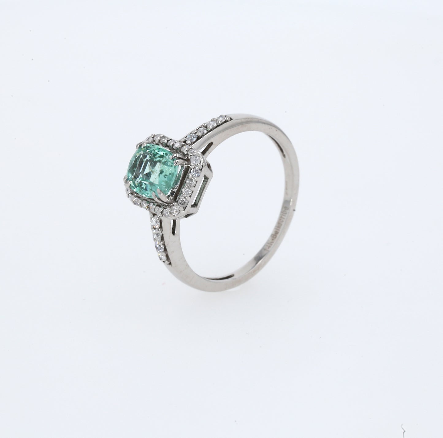 Colombian Emerald Ring: 1.05 ct tw Emeralds, 0.35 ct tw Diamonds, 14K White Gold